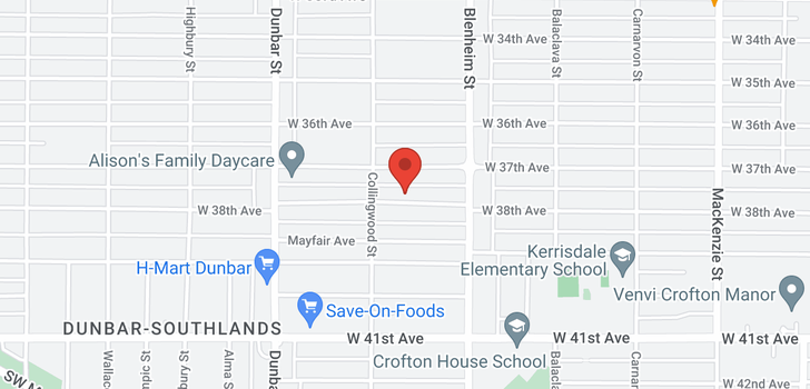 map of 3435 W 38TH AVENUE